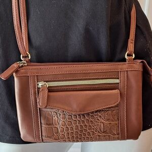 Chic Brown Leather Crossbody Bag